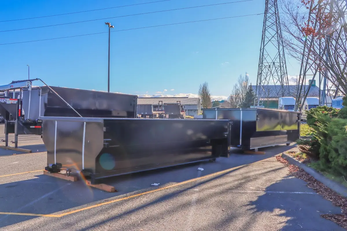Roll-off dumpster ready for waste disposal at job site for 6 Yard Dumpster Rental in Page